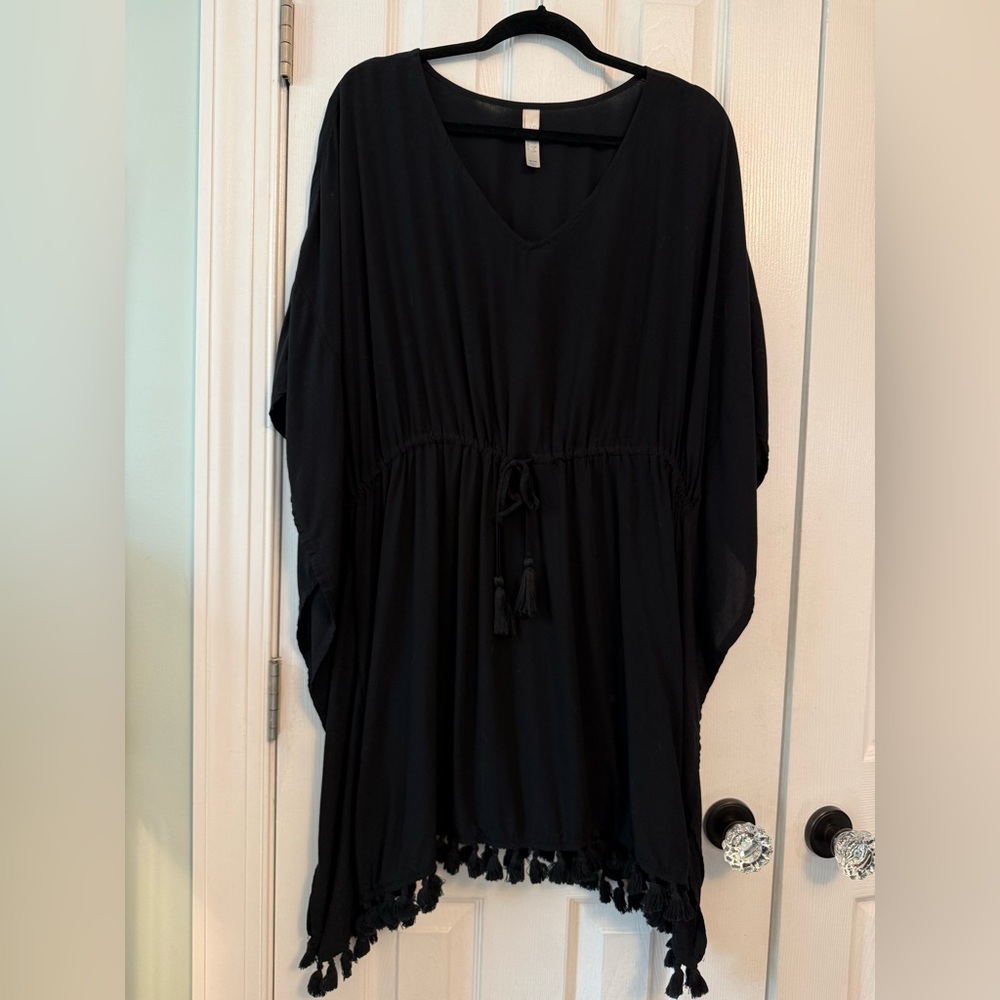 Cacique Black Tunic with Tassel Hem